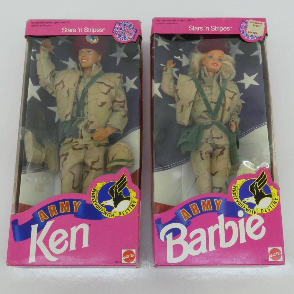 Army Barbie & Ken Stars ‘n Stripes Special Edition Military Dolls Camou Outfit